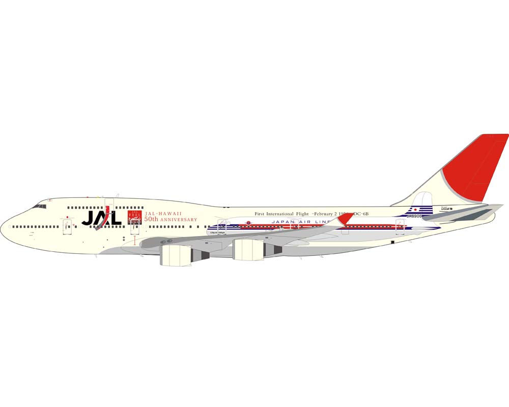 www.JetCollector.com: JAL-Hawaii 50th Anniversary B747-400 w/stand 