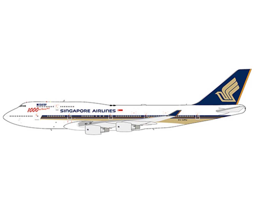 Singapore Airlines B747-400 1000th Boeing 747 9V-SMU 1:400 Scale JC Wings  EW4744004