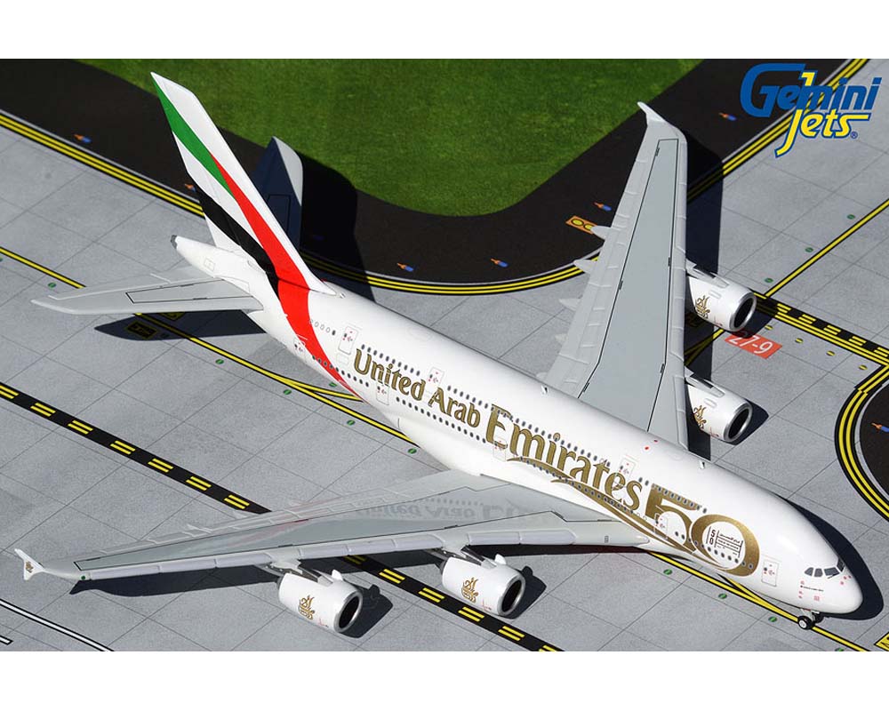 Emirates A380 UAE 50th Livery A6-EVG 1:400 GeminiJets 