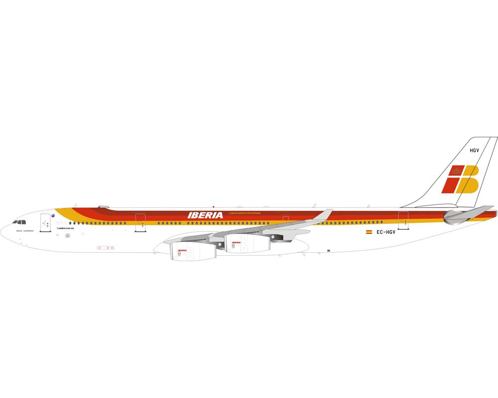 www.JetCollector.com: Iberia A340-300 w/stand EC-HGV 1:200 Scale