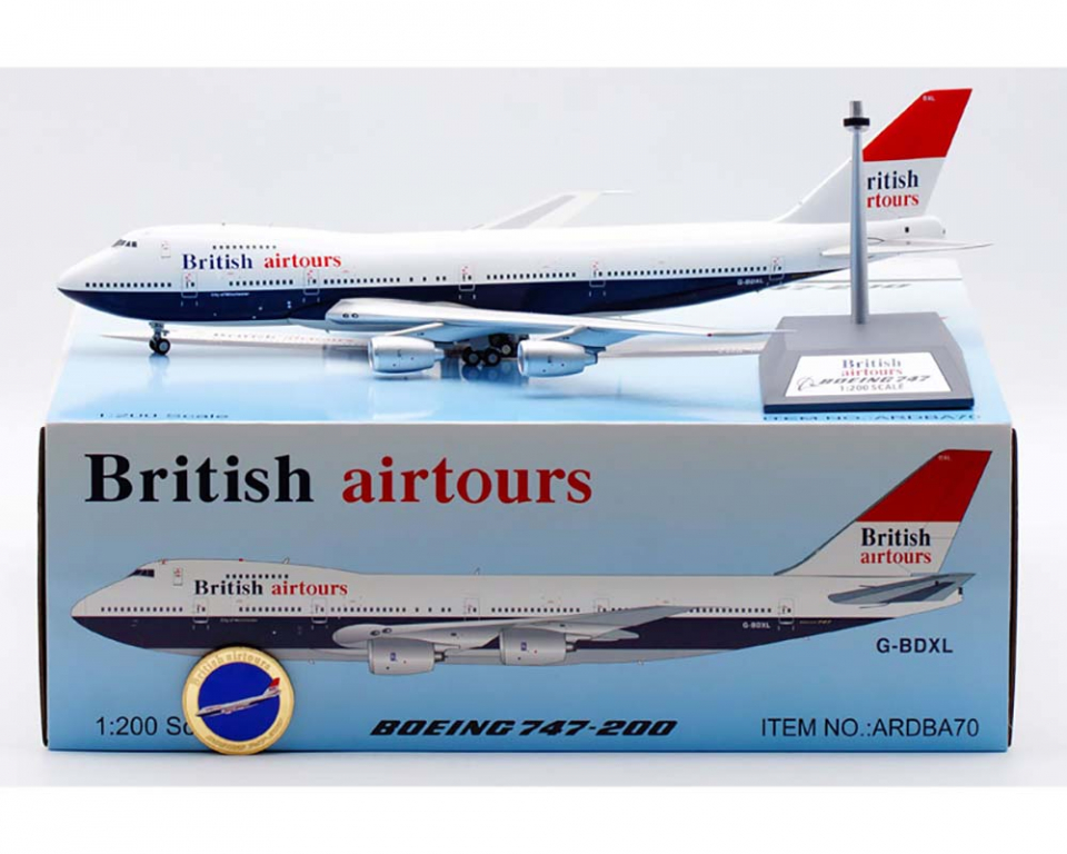 British Airtours B747-200 w/stand and coin G-BDXL 1:200 Scale Inflight  ARDBA70