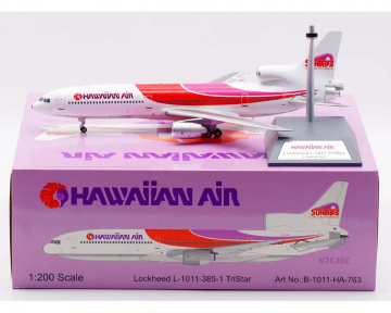 Hawaiian L1011 Tristar "SunTrips" w/stand N763BE 1:200 Scale B Models B-1011-HA-763