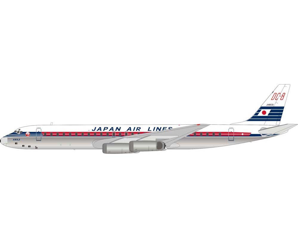 www.JetCollector.com: JAL DC-8-62 w/stand JA8031 1:200 Scale B