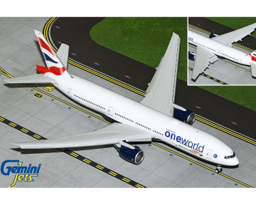 British Airways B777-200ER One world, flaps down G-YMMR 1:200 Scale Geminijets G2BAW1226F