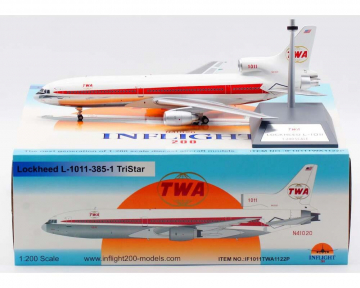 TWA L1011 Tristar Polished, w/stand N41020 1:200 Scale Inflight IF1011TWA1122P