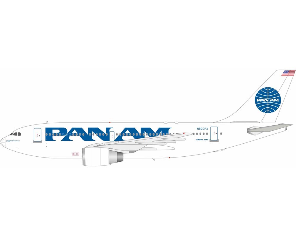Pan Am A310 w/stand N802PA 1:200 Scale  - www.JetCollector.com