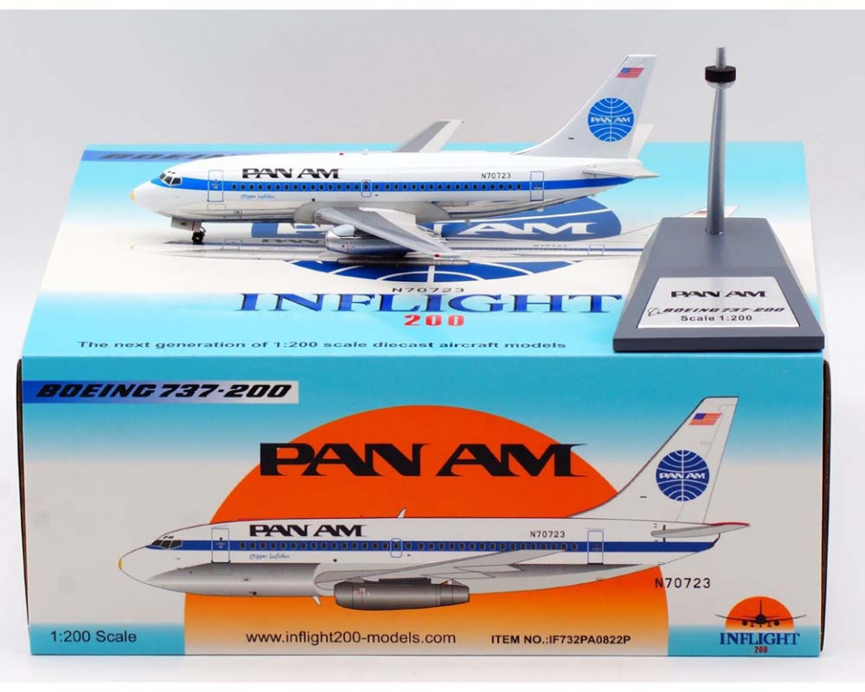 Pan Am B737-200 w/stand N70723 1:200  - www.JetCollector.com