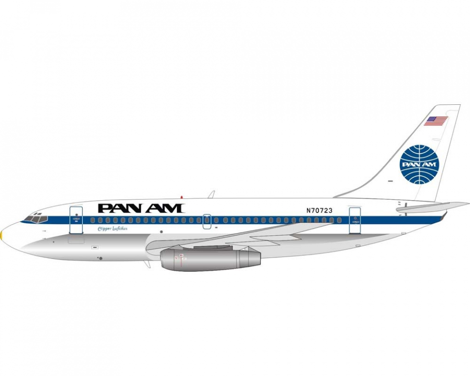 Pan Am B737-200 w/stand N70723 1:200 Scale Inflight IF732PA0822P