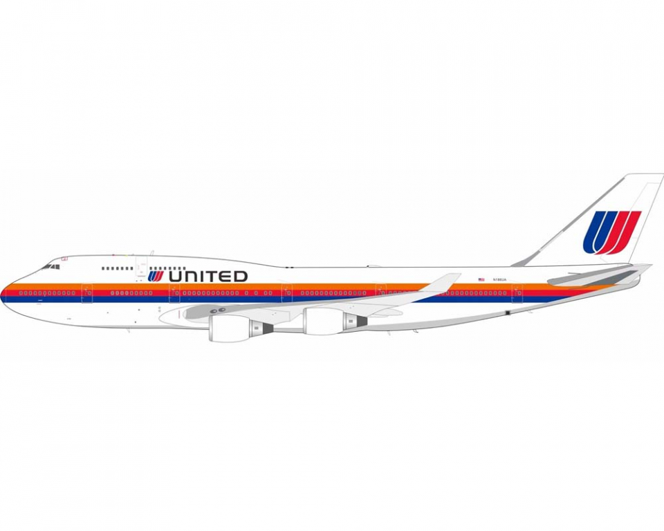 www.JetCollector.com: United Airlines B747-400 w/stand N186UA 1