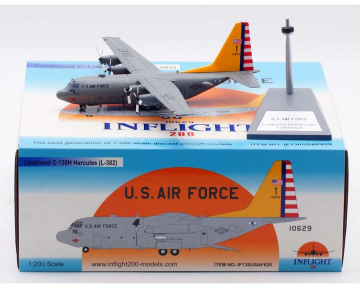 USAF C130H Hercules w/stand 81-0629 1:200 Scale Inflight IF130USAF629