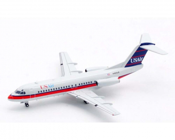 USAir Fokker F-28-4000 Fellowship N493US w/stand 1:200 Scale Inflight IF28US0319