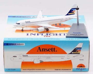 Ansett Australia A320 w/stand VH-HYG 1:200 Scale Inflight IF320AN0319