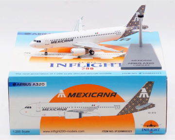 Mexicana A320 w/stand XA-RYS 1:200 Scale Inflight IF320MX0323
