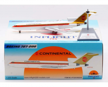 Continental Airlines B727-200 "Red Meatball" w/stand N79754 1:200 Scale Inflight IF722CO0223A