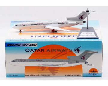 Qatar B727-200 w/stand A7-ABC 1:200 Scale Inflight IF722QT1222