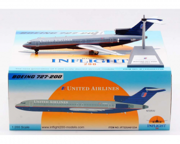 United Airlines B727-200 "Battleship Grey", w/stand N7251U 1:200 Scale Inflight IF722UA0123A