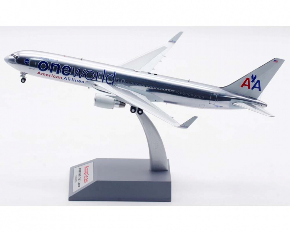American Airlines B767-300 One World, w/stand N395AN 1:200 Scale Inflight  IF763AA0323P