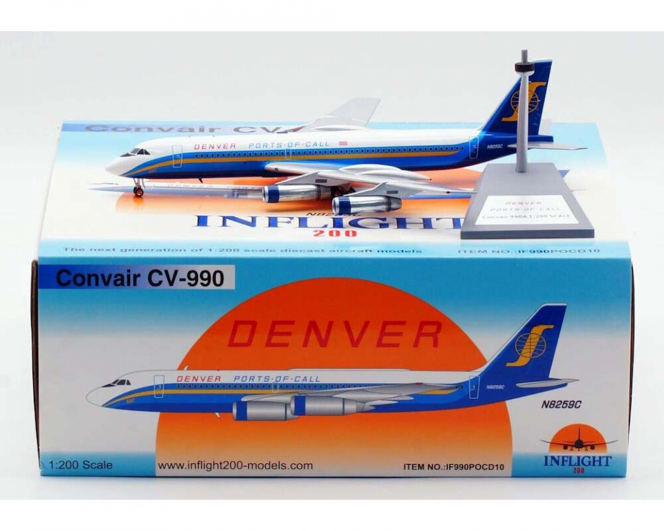 www.JetCollector.com: Ports of Call Denver CV-990 w/stand N8259C 1