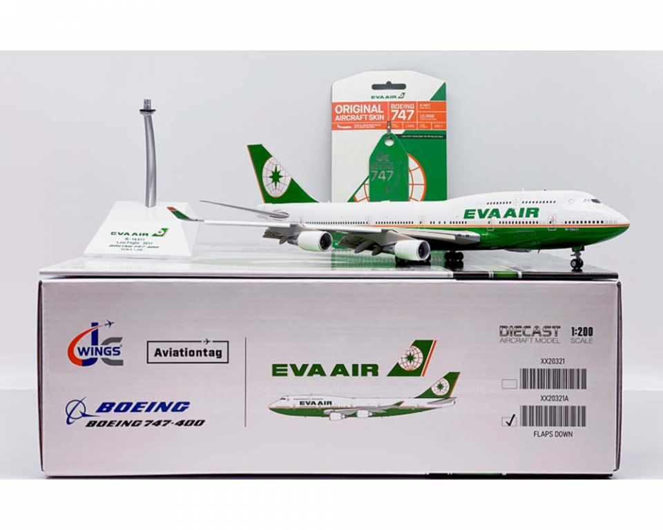 www.JetCollector.com: Eva Air B747-400 with Aviation Tag B-16411 1