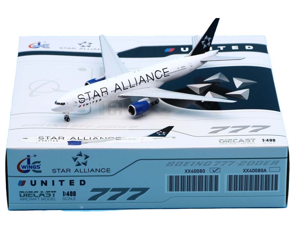 United Airlines B777-200ER Star Alliance N218UA 1:400 Scale JC Wings  JC4UAL0080