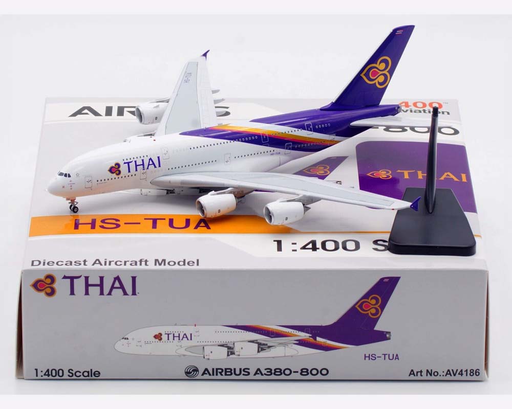 Thai Airways A380 HS-TUA w/detachable gear and stand 1:400 Scale  Aviation400 AV4186