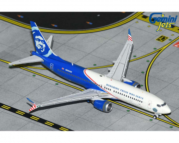 Alaska Airlines B737 MAX8 "Honoring Those Who Serve" N806AK 1:400 Scale Geminijets GJASA2258