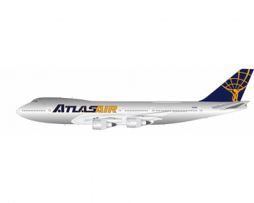 Atlas Air B747-200 polished, w/stand N516MC 1:200 Scale Inflight IF7425Y1024P