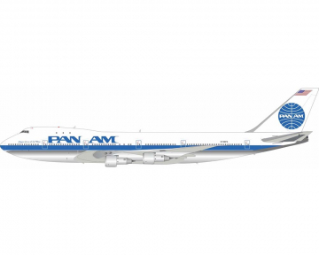 Pan Am B747-100 polished, w/stand N748PA 1:200 Scale Inflight IF742PA0124P