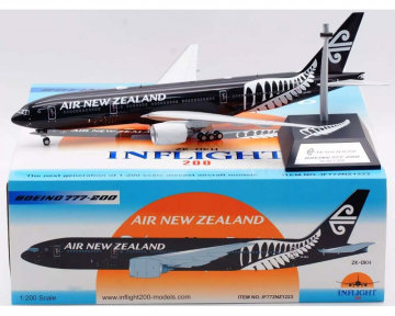 Air New Zealand B777-200ER All Black, w/stand ZK-OKH 1:200 Scale Inflight IF772NZ1223