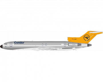 Condor B727-200 polished, w/stand D-ABIV 1:200 Scale JFox JF-727-2-004P