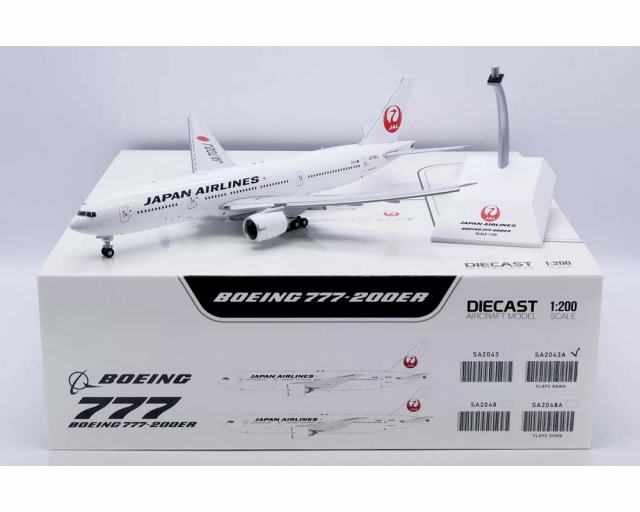 JAL B777-200ER Flaps Down JA702J 1:200 Scale JC Wings SA2043A