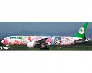 EVA Airways B777-300ER "Sanrio Character", Flaps, w/stand B-16722 1:200 Scale JC Wings SA2070A