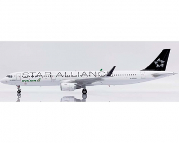 Eva Air A321 Star Alliance, w/stand B-16206 1:200 Scale JC Wings XX20204