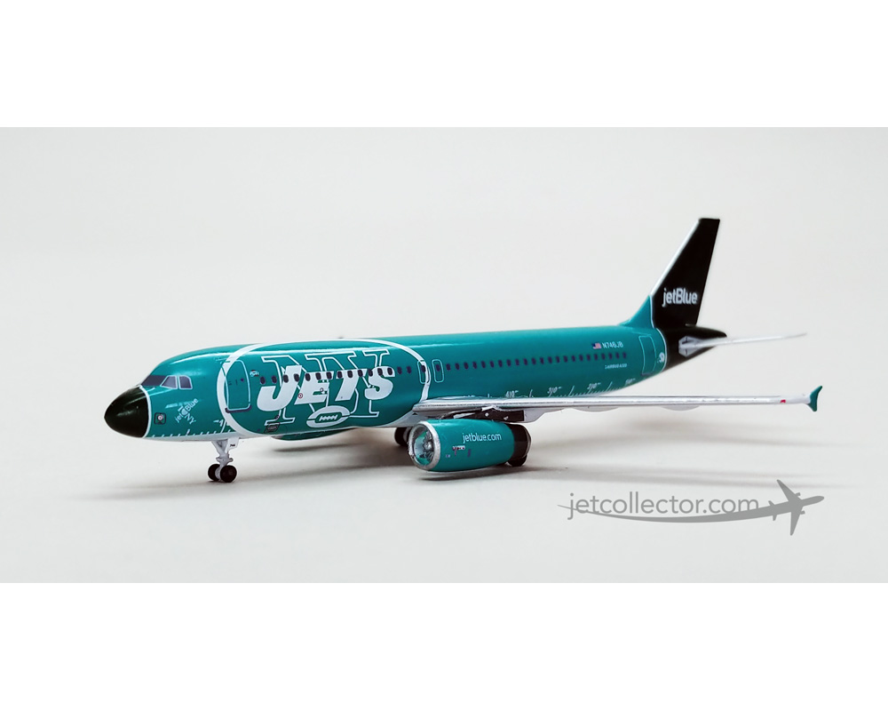 Aero Classic diecast model airplane JetBlue Airbus A320 JetBlue NY JETS  Registration N746JB Blue Box Die-Cast Model 1:400 ezToys - Diecast Models  and Collectibles