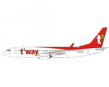 T'Way Air B737-800 w/stand HL8300 1:200 Scale JFox JF-737-8-034