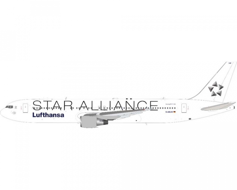 Lufthansa B767-300ER Star Alliance w/stand D-ABUW 1:200 Scale JFOX  JF-767-3-003