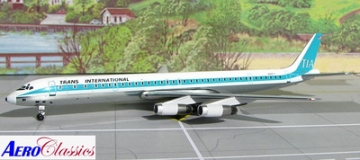 Aeroclassics Trans International DC-8-63 N4867T 1:400 Scale ACTIA0208